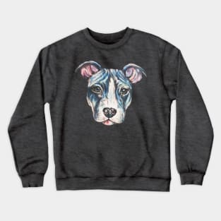 Blue Pitbull Face Crewneck Sweatshirt